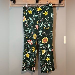 LOFT Petites Mid-Rise Straight Pants in Green Vine Floral Print